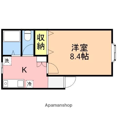 パインテイル(1K/1階)の間取り写真