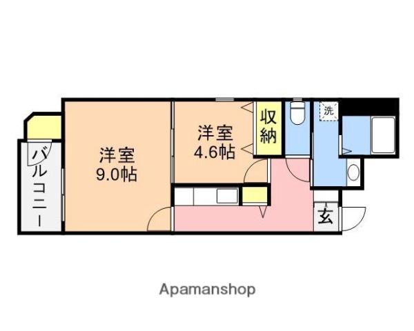 フラワーフェアリ(1LDK/2階)の間取り写真