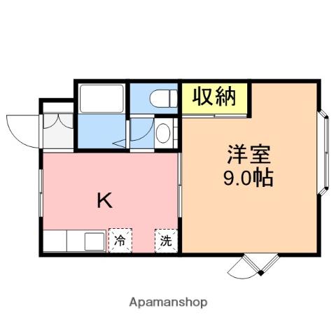 コーポカレン(1K/1階)の間取り写真