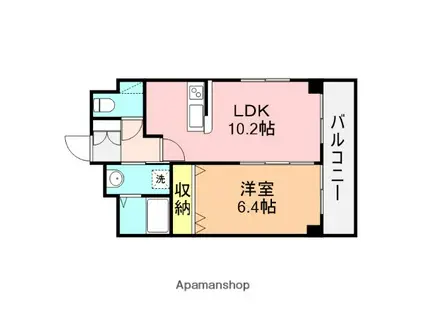 グレイスヴィラ西大畑(1LDK/3階)の間取り写真