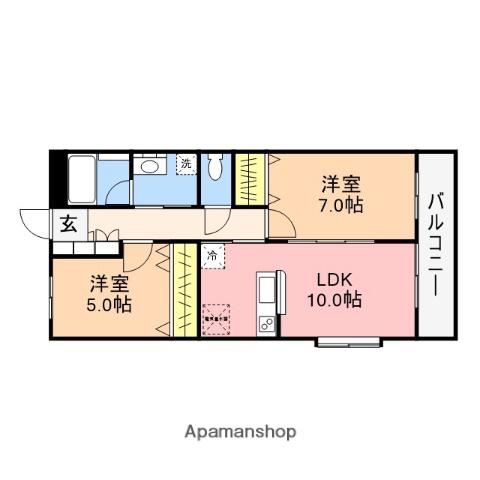 LUMIERE 泉(2LDK/3階)の間取り写真