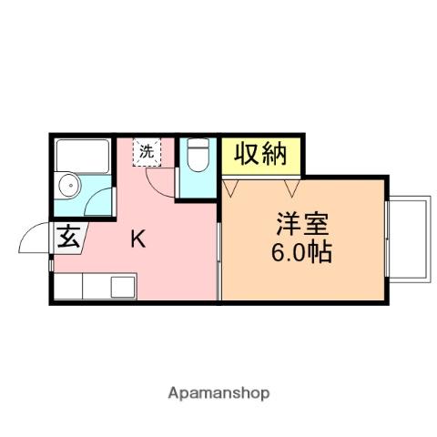 ハウスブリリアント(1K/1階)の間取り写真