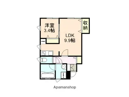 コスモサンク(1LDK/1階)の間取り写真