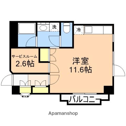 ドミシル旭町(ワンルーム/2階)の間取り写真