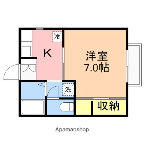 ソレイユ(1K/1階)の間取り写真