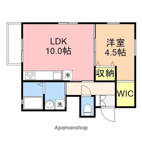 サンポートK(1LDK/1階)の間取り写真