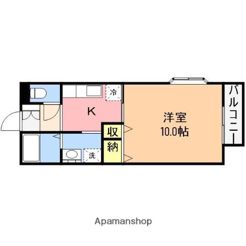 フェリス牡丹山(1K/1階)の間取り写真
