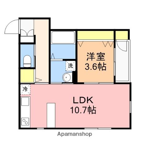 COMMON早苗(1LDK/1階)の間取り写真