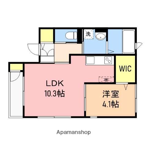 COMMON早苗(1LDK/1階)の間取り写真