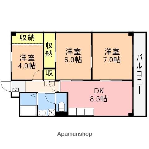 セントラル近江(3DK/3階)の間取り写真