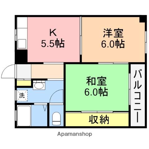 レジデンス中山(2K/2階)の間取り写真