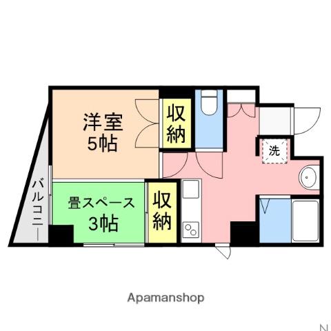 プロシード東大畑(1K/3階)の間取り写真