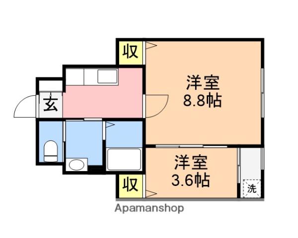 FERIO万代(2K/1階)の間取り写真