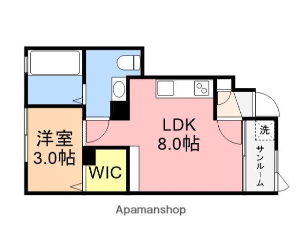 COMMON 2ND 網川原A(1LDK/1階)の間取り写真