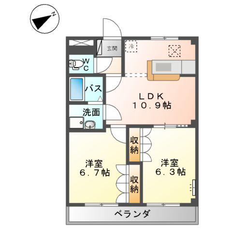 アルビレオパーク(2LDK/1階)の間取り写真