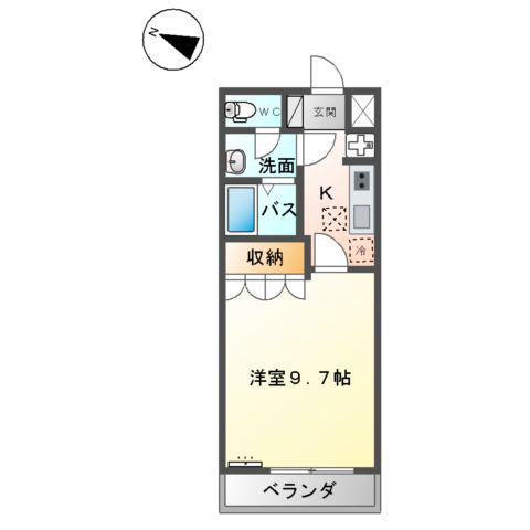 エトワール(1K/1階)の間取り写真