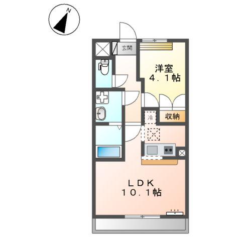 ルディーリベラ(1LDK/1階)の間取り写真