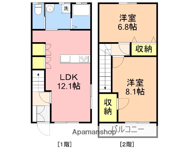 エトワール江南(2LDK/1階)の間取り写真