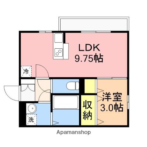DROOMSUMON弁天橋Ⅱ(1LDK/1階)の間取り写真