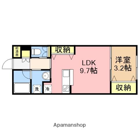 ガーデンシティ三和町(1LDK/1階)の間取り写真