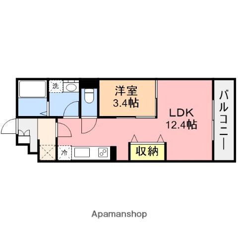 ピア旭町(1LDK/4階)の間取り写真