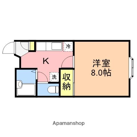 クリーンハウス白山(1K/2階)の間取り写真