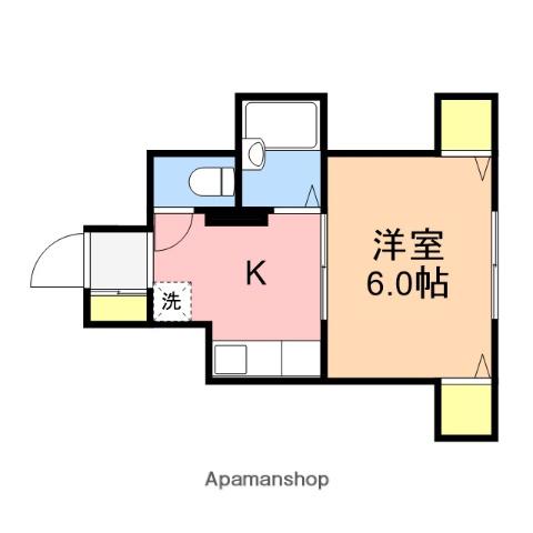 コーポKEN(1K/2階)の間取り写真