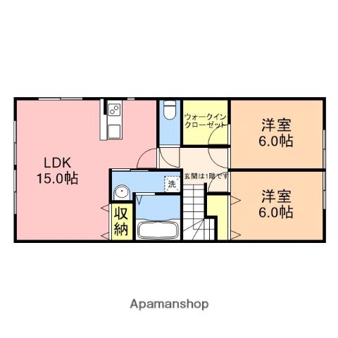 アレンデール(2LDK/2階)の間取り写真