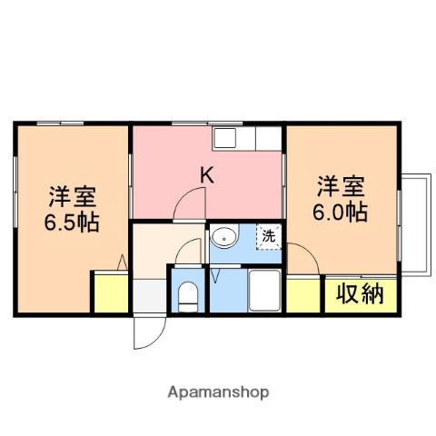 サンモールB(2K/1階)の間取り写真