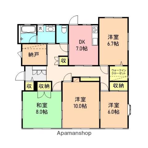 信越本線 亀田駅 徒歩10分 1階建 築27年(4DK)の間取り写真