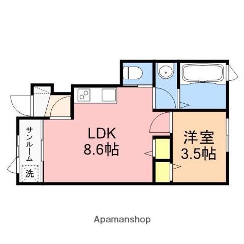 カサ・ブラーノ(1LDK/1階)の間取り写真