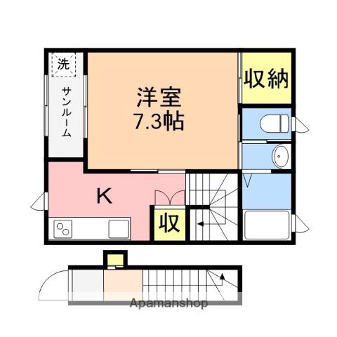 GRAND MAISON OHYACHI(1K/2階)の間取り写真