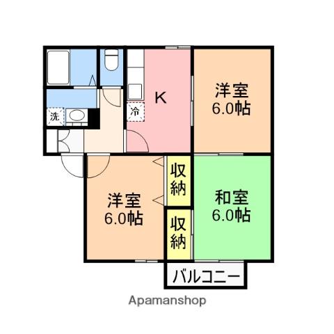 ボヌール21(3K/1階)の間取り写真