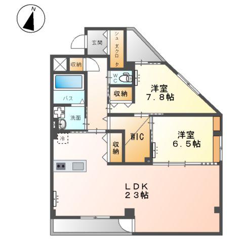 コンフェティ(2LDK/5階)の間取り写真