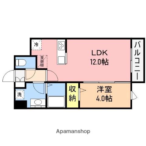 インパナトーレ(1LDK/2階)の間取り写真