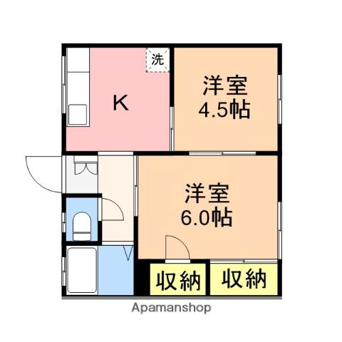 シティハイムメルヘン(2K/2階)の間取り写真