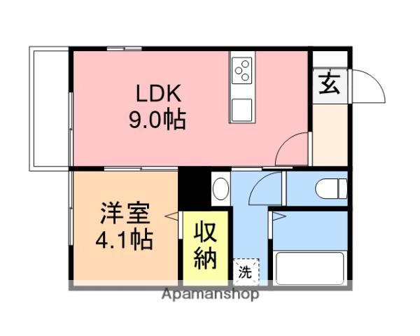 メモワール万代(1LDK/1階)の間取り写真