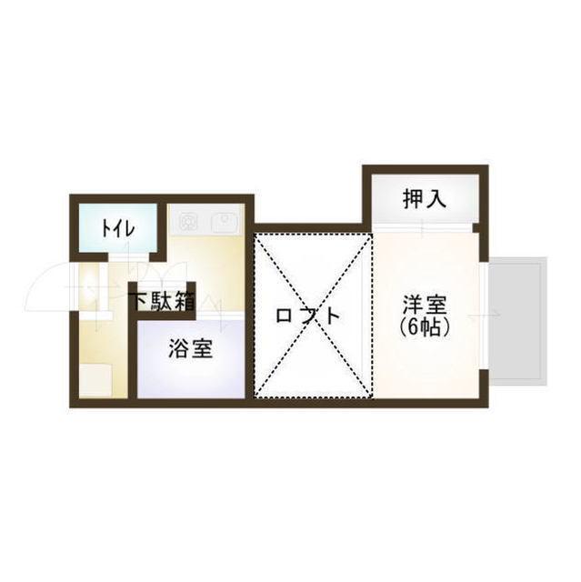 シェモア東明(1K/2階)の間取り写真