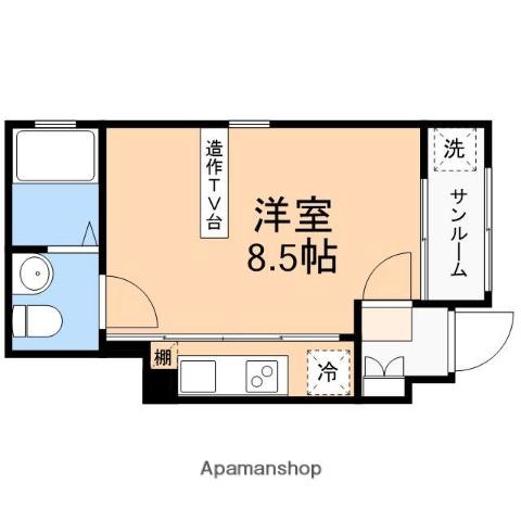 COMMON網川原(ワンルーム/1階)の間取り写真