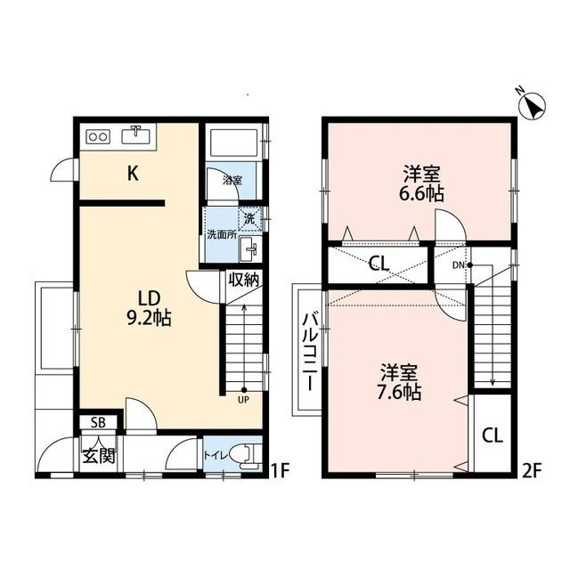 タウンコート・ルピナス(2LDK)の間取り写真