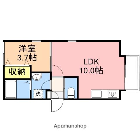 THE URBAN南万代町(1LDK/3階)の間取り写真