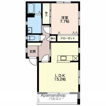 AXEL(1LDK/1階)の間取り写真