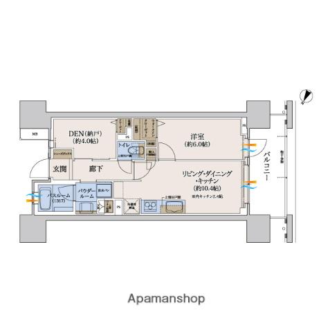 ザ・プレミア新潟駅万代(1SLDK/14階)の間取り写真