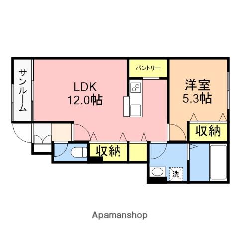 ロント丸山(1LDK/1階)の間取り写真