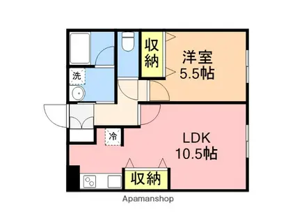 カズミマンション(1LDK/3階)の間取り写真