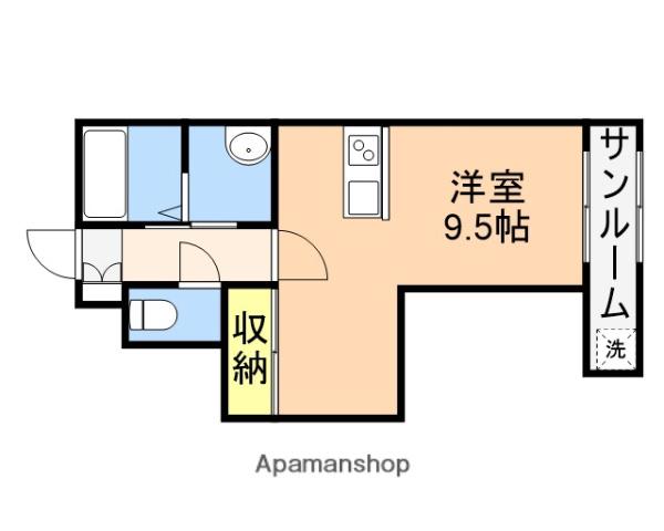 長家本舗Ⅲ プレステージ空港西(ワンルーム/1階)の間取り写真