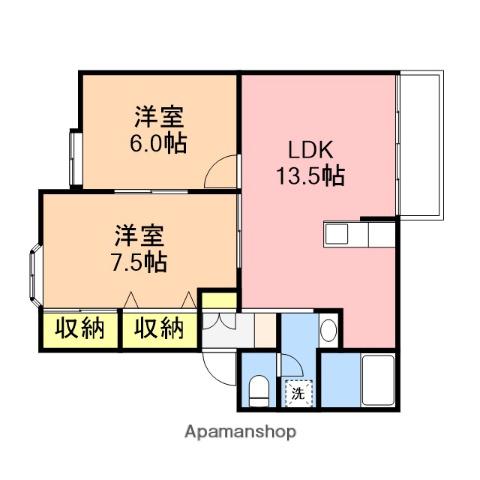 ガーデンシティハウスD(2LDK/2階)の間取り写真