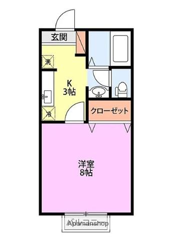 グランメール(1K/1階)の間取り写真