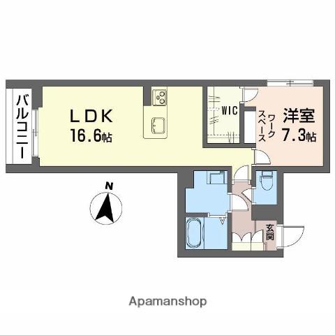 ベレオ万代(1LDK/3階)の間取り写真
