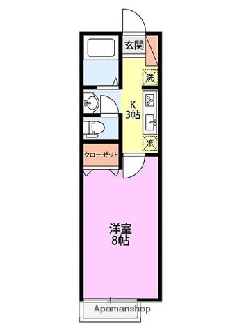 ミキハウス(1K/2階)の間取り写真